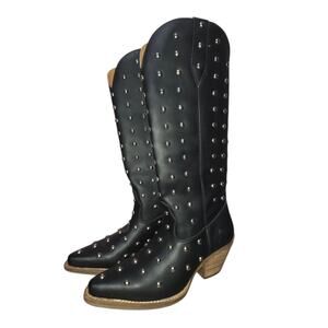 Dingo Womens Broadway Bunny Boots Dl155 Black 7.5M Western Studded Tall